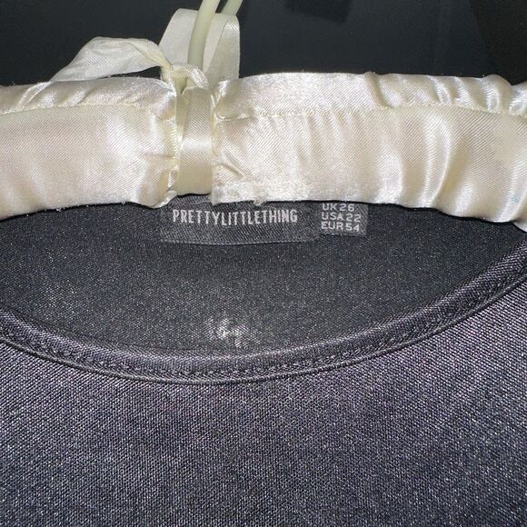 Pretty‎ Little Thing Plus Dress Black , Corset Simulate Midi Dress Size 22 - Picture 2 of 6